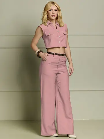 Conjunto Colete e Calça com Cinto e Botões Empório Pit Bull