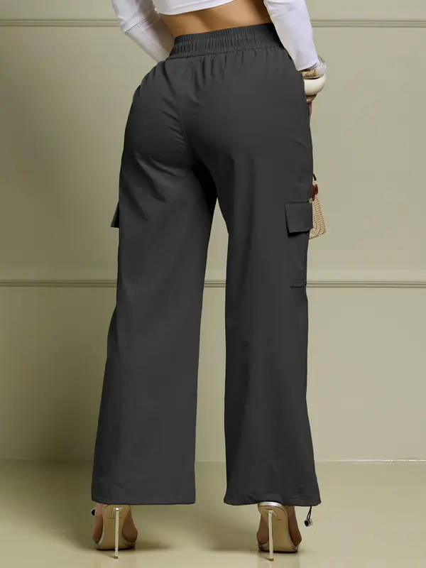 Calça Feminina Cargo com Amarração e Bolsos Funcionais Empório Pit Bull