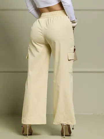Calça Feminina Cargo com Amarração e Bolsos Funcionais Empório Pit Bull