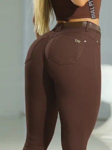 Calça Hot Pants Color com Cinto Personalizado Pit Bull Jeans Basic
