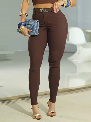 Calça Hot Pants Color com Cinto Personalizado Pit Bull Jeans Basic
