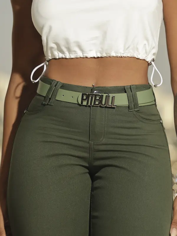 Calça Hot Pants Color com Cinto Personalizado Pit Bull Jeans Basic