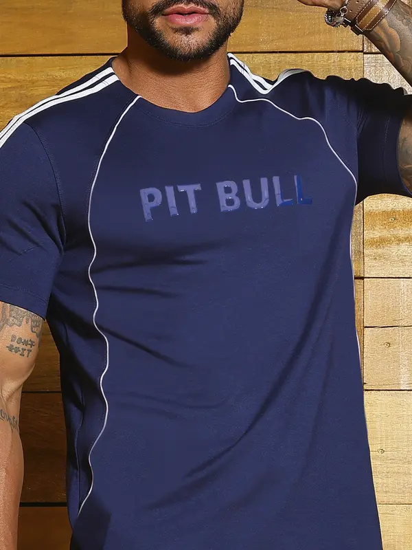 Camiseta Masculina com Cadarços Personalizados Pit Bull Jeans Luxo