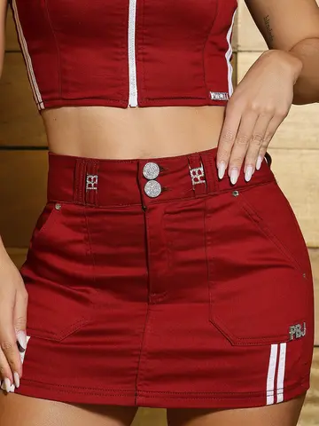 Short Saia com Cadarços Personalizados Pit Bull Jeans Luxo