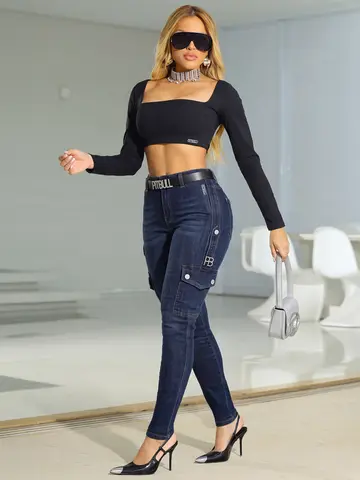 Calça Jogger Cargo C/ CintoE Aviamentos Pit Bull Jeans Premium
