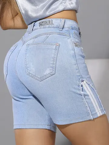 Bermuda Feminina com Laterais Personalizadas Pit Bull Jeans Luxo