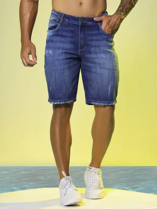 Bermuda Masculina com Detalhes Laterais Pit Bull Jeans Luxo