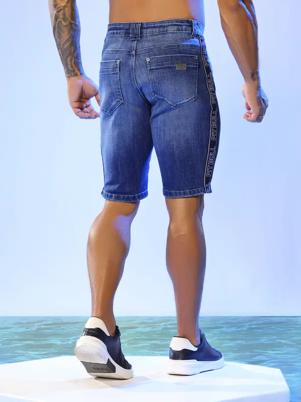 Bermuda Masculina com Cadarços Personalizados Pit Bull Jeans Luxo
