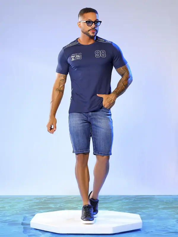 Bermuda Masculina com Cadarços Personalizados Pit Bull Jeans Luxo