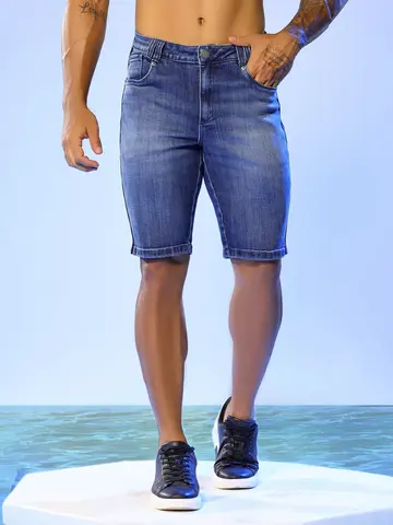 Bermuda Masculina com Cadarços Personalizados Pit Bull Jeans Luxo
