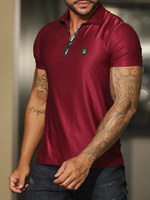Polo Masculina Estilosa e Elegante com Zíper Personalizado Pit Bull Jeans Luxo