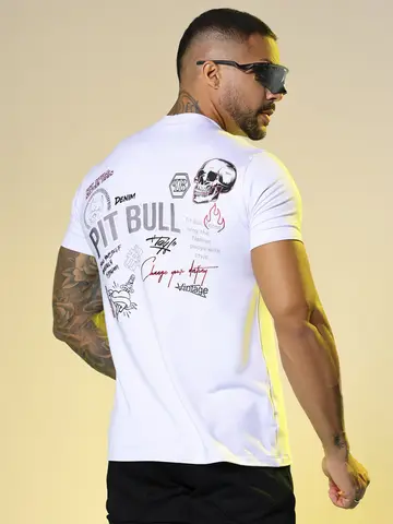 Camiseta Masculina com Estampa em Relevo e Foil Pit Bull Jeans Luxo