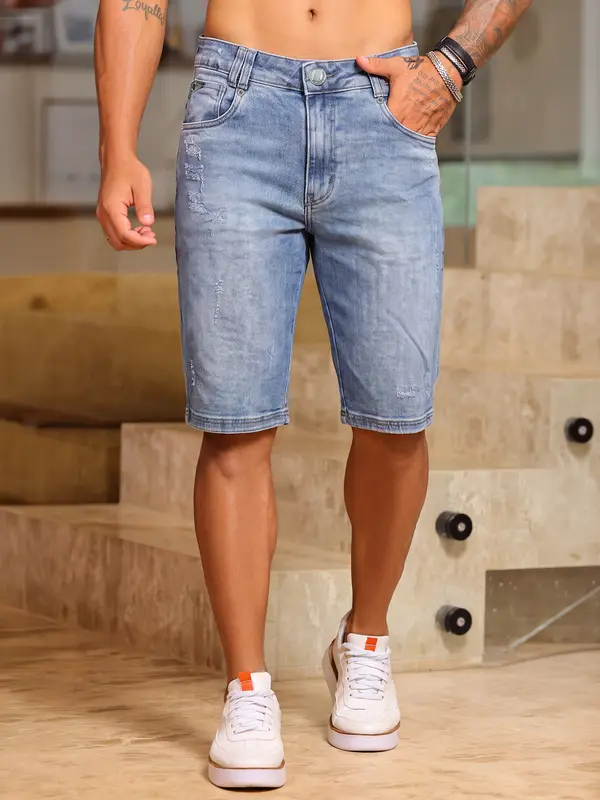 Bermuda Masculina com puidos modelagem moderna Pit Bull Luxo