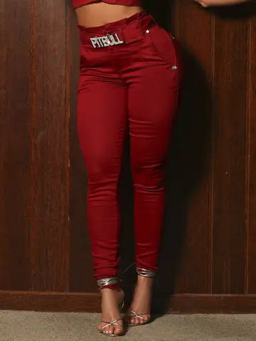 Calça Clochard Com Cinto Personalizado Pit Bull Jeans Luxo