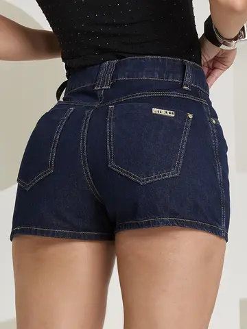Short Feminino Soltinho Basic Com Strass Pit Bull Jeans
