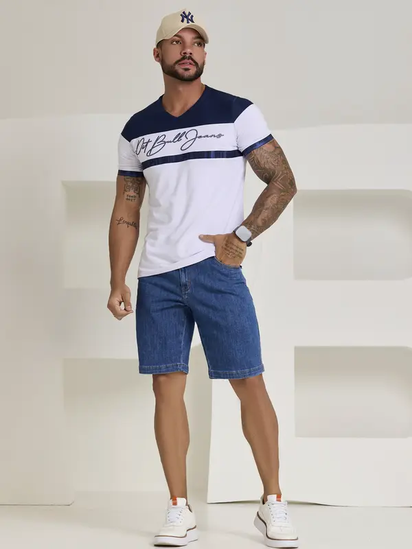 Bermuda Masculina Jeans Com Modelagem Confortável Pit Bull Jeans