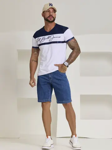 Bermuda Masculina Jeans Com Modelagem Confortável Pit Bull Jeans