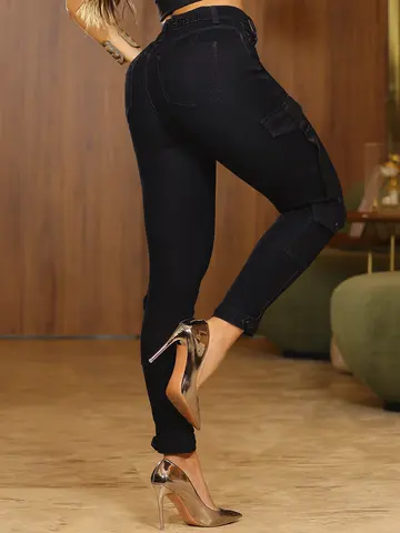 Calça Jogger com Bolsos Cargo e Elásticos Personalizados Pit Bull Jeans Luxo