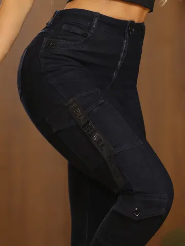 Calça Jogger com Bolsos Cargo e Elásticos Personalizados Pit Bull Jeans Luxo