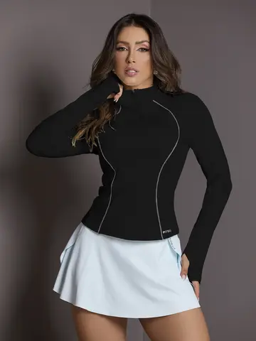 Jaqueta Fitness Feminina Com Recortes Contrastantes Pit Bull Jeans