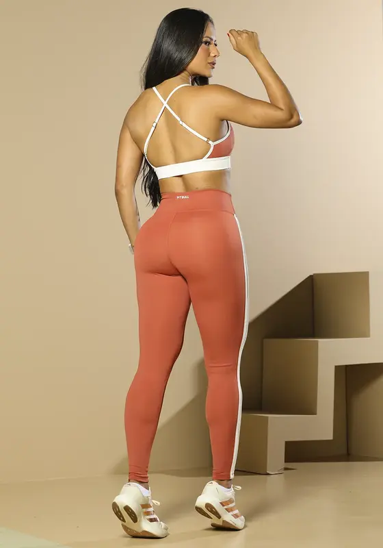 Conjunto Top E Legging Fitness Feminino Com Bojo Removível Pit Bull Jeans