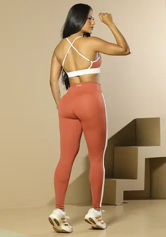 Conjunto Top E Legging Fitness Feminino Com Bojo Removível Pit Bull Jeans