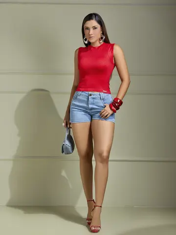 Cropped Conceito Feminino Premium Com Cristais Pit Bull Jeans