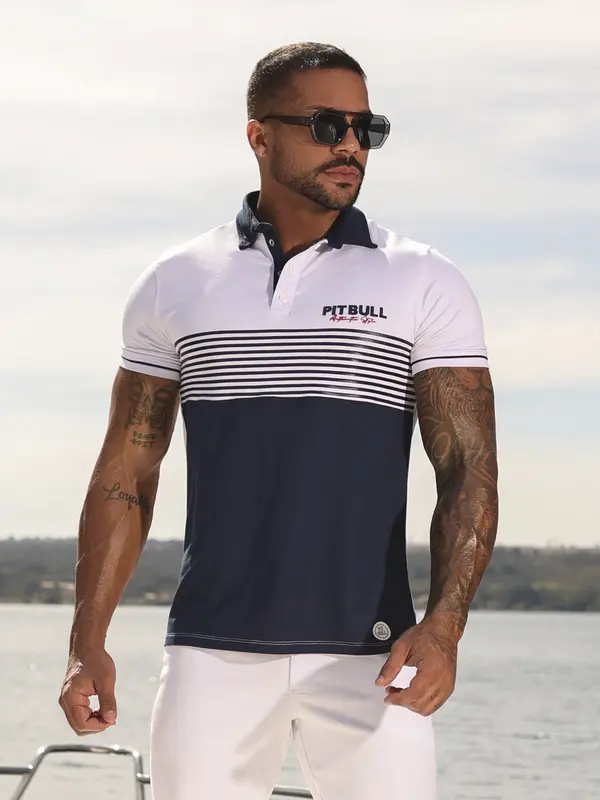 Polo Masculina Autêntica e Estilosa com Estampa em Relevo Pit Bull Jeans Luxo