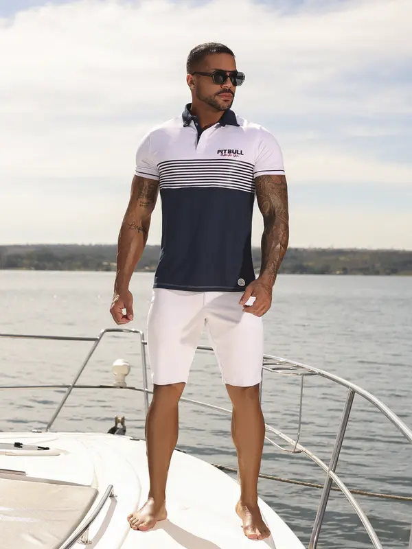 Polo Masculina Autêntica e Estilosa com Estampa em Relevo Pit Bull Jeans Luxo