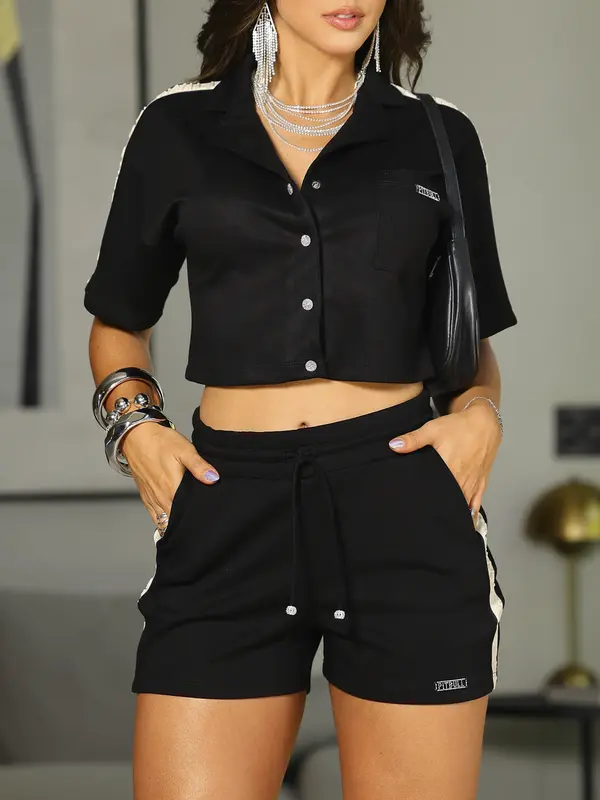 Camisa Cropped Feminina com Cadarços Personalizados e Botões de Pressão Pit Bull Jeans