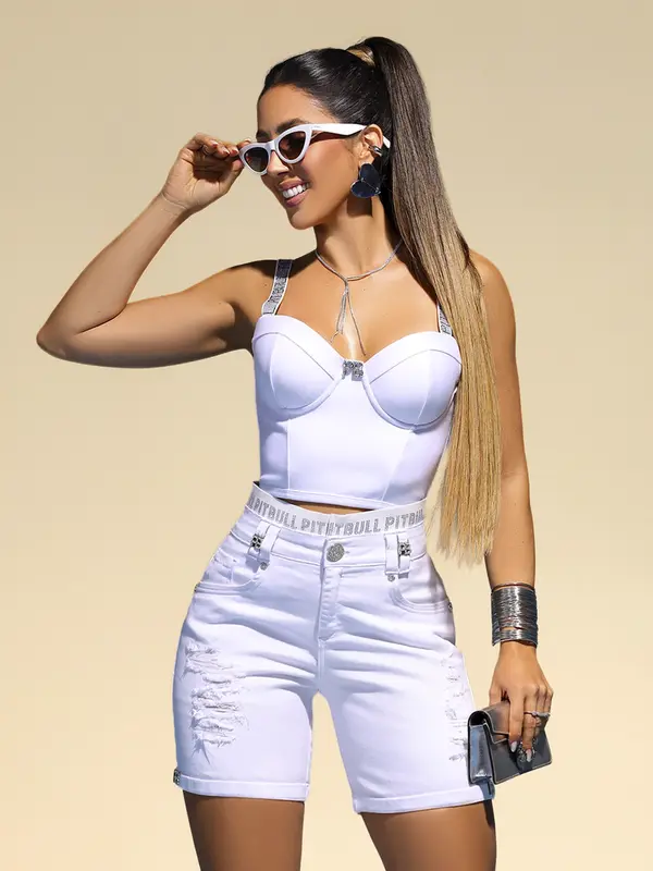 Corset com Bojo Fixo e Amarração nas Costas Pit Bull Jeans Luxo