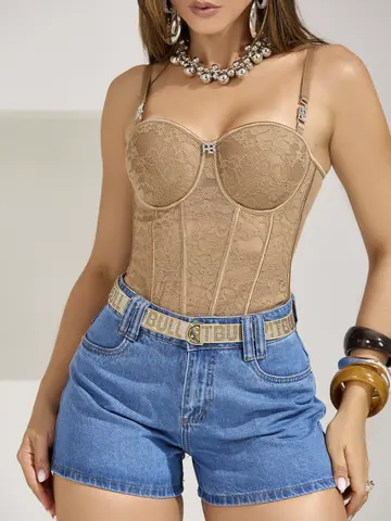 Short Soltinho Feminino Com Cinto Personalizado Pit Bull Jeans